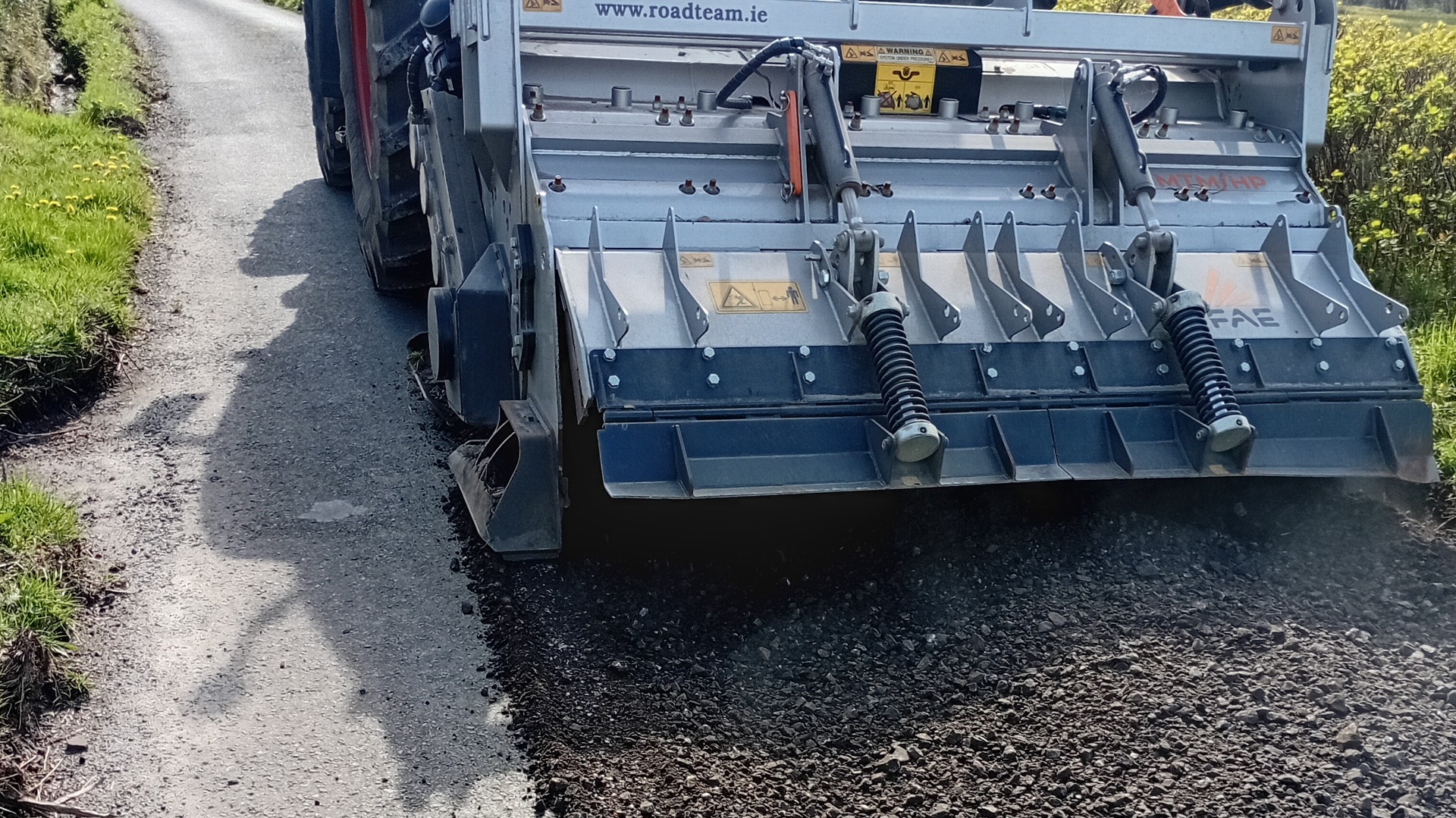Roadteam FAE MTM HP recycler processing the existing road surface on Ballinakillew Road