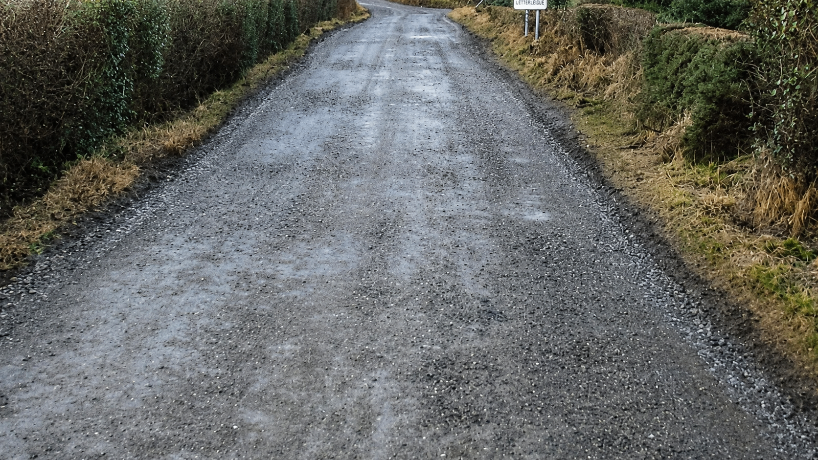 Letterleigue road during Roadteam recycling works before final surface