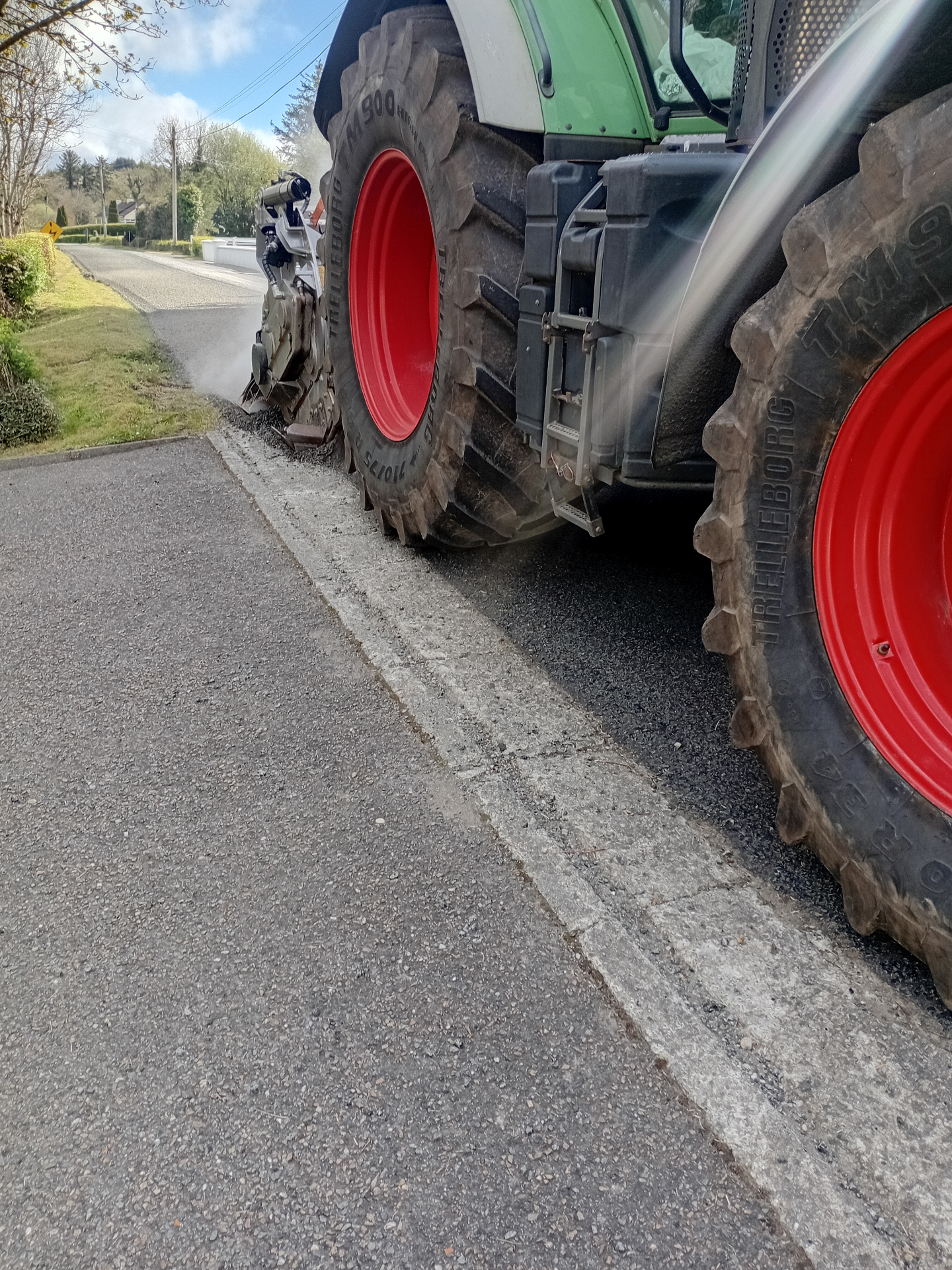 Roadteam road recycling equipment working on a rural Donegal road